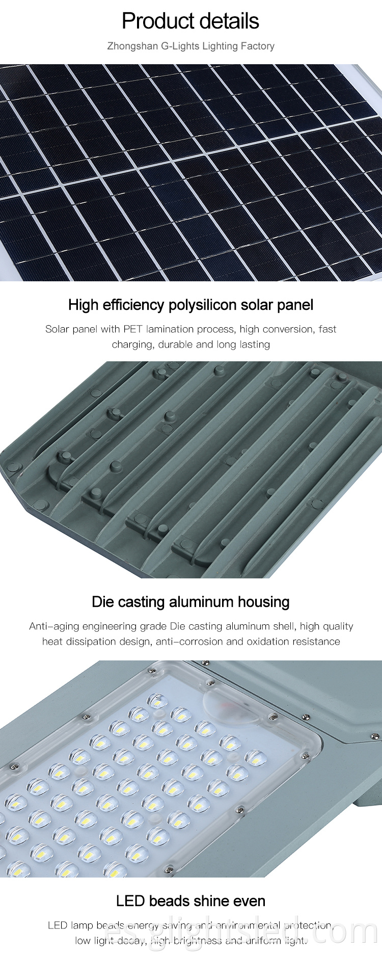 Aluminio de alta calidad aluminio SMD SMD IP65 30W Solar LED Street Light